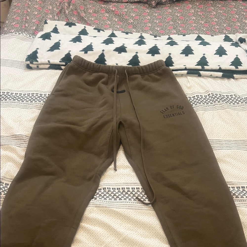 Essentials Olive Green Track Pants